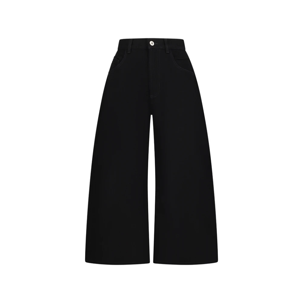 The Attico Svart Long Pant Washed Denim