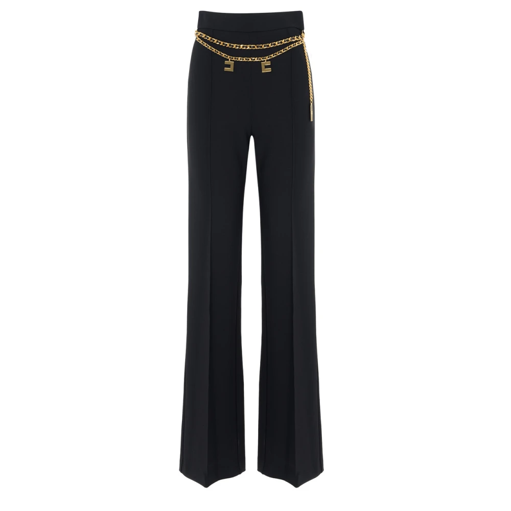 Elisabetta Franchi Zwarte Broek Pat3546E2-110 Black Dames