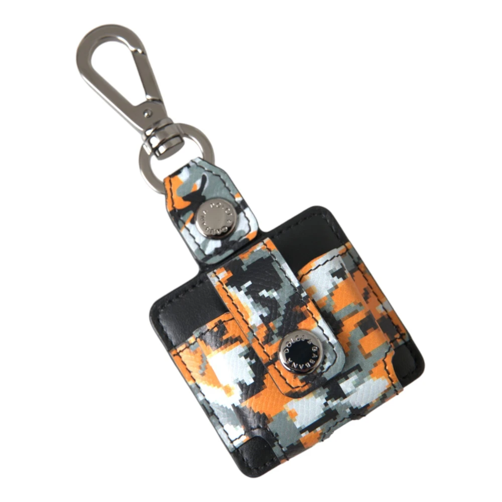 Dolce & Gabbana Multicolor Camouflage Leren Airpods Hoesje Multicolor Unisex