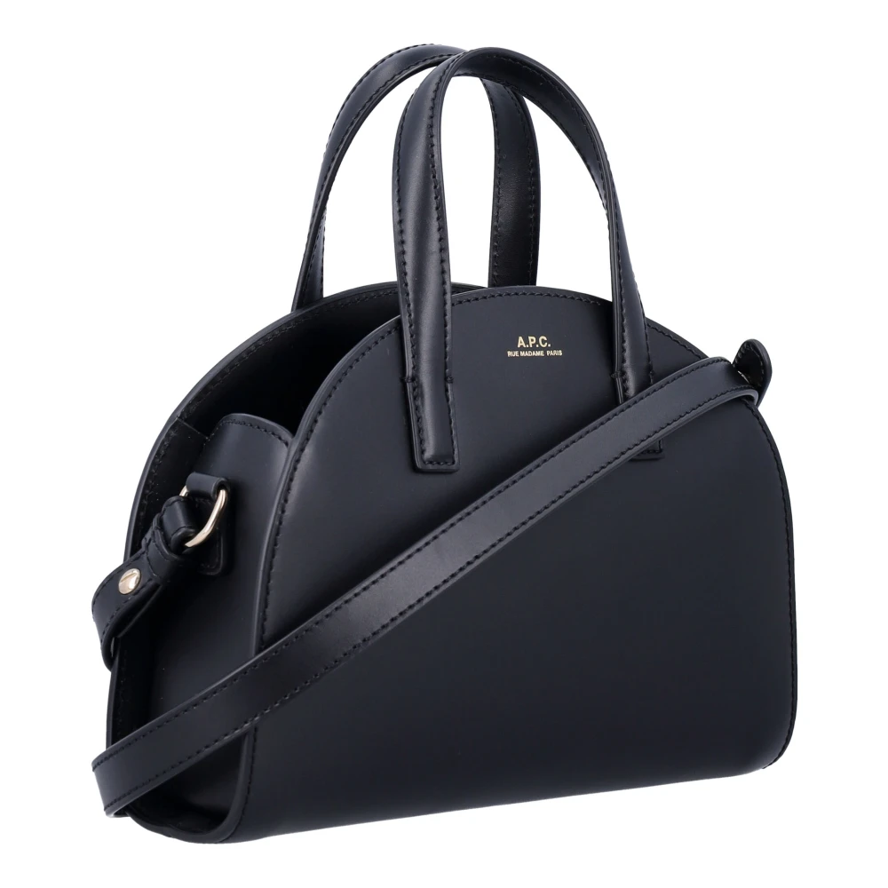 A.p.c. Zwarte leren tote handtas Black Dames