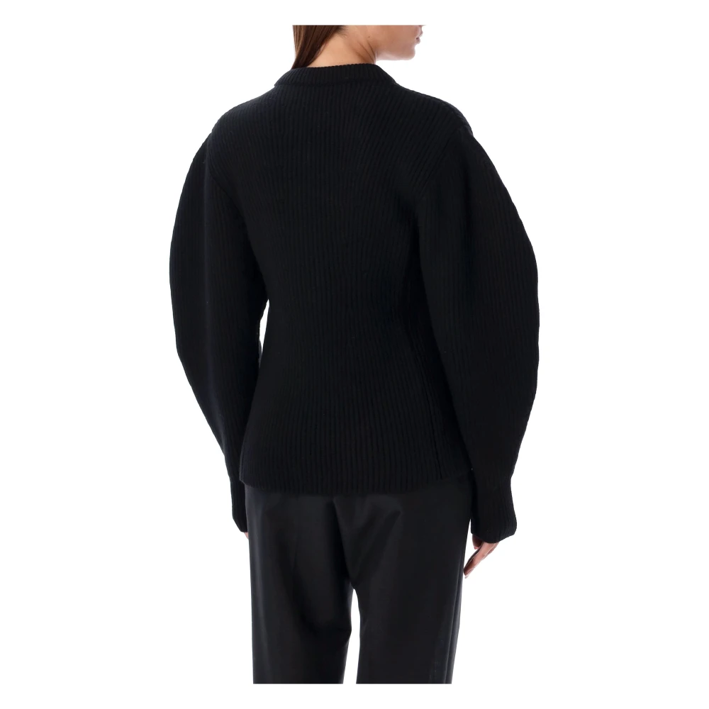 Jil Sander Zwarte Ballonmouw Gebreide Kleding Aw24 Black Dames