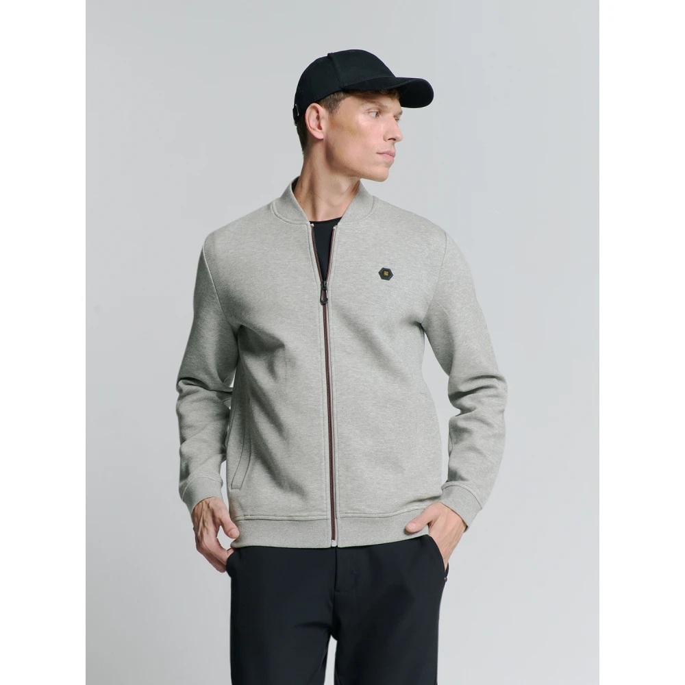 No Excess Piqué Bomber Rits Jas Gray Heren