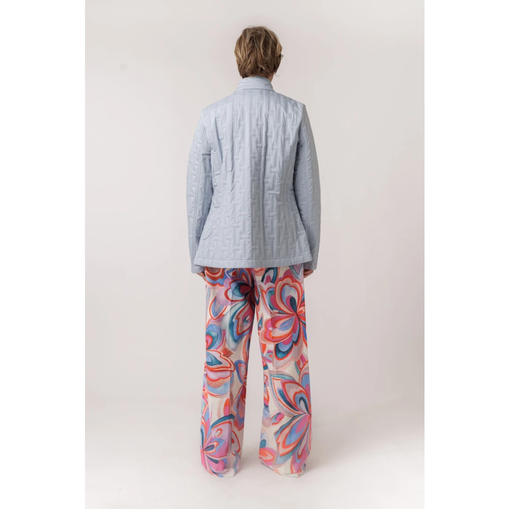 Fuchs Schmitt Lichtblauw Jack met Opstaande Kraag Blue Dames