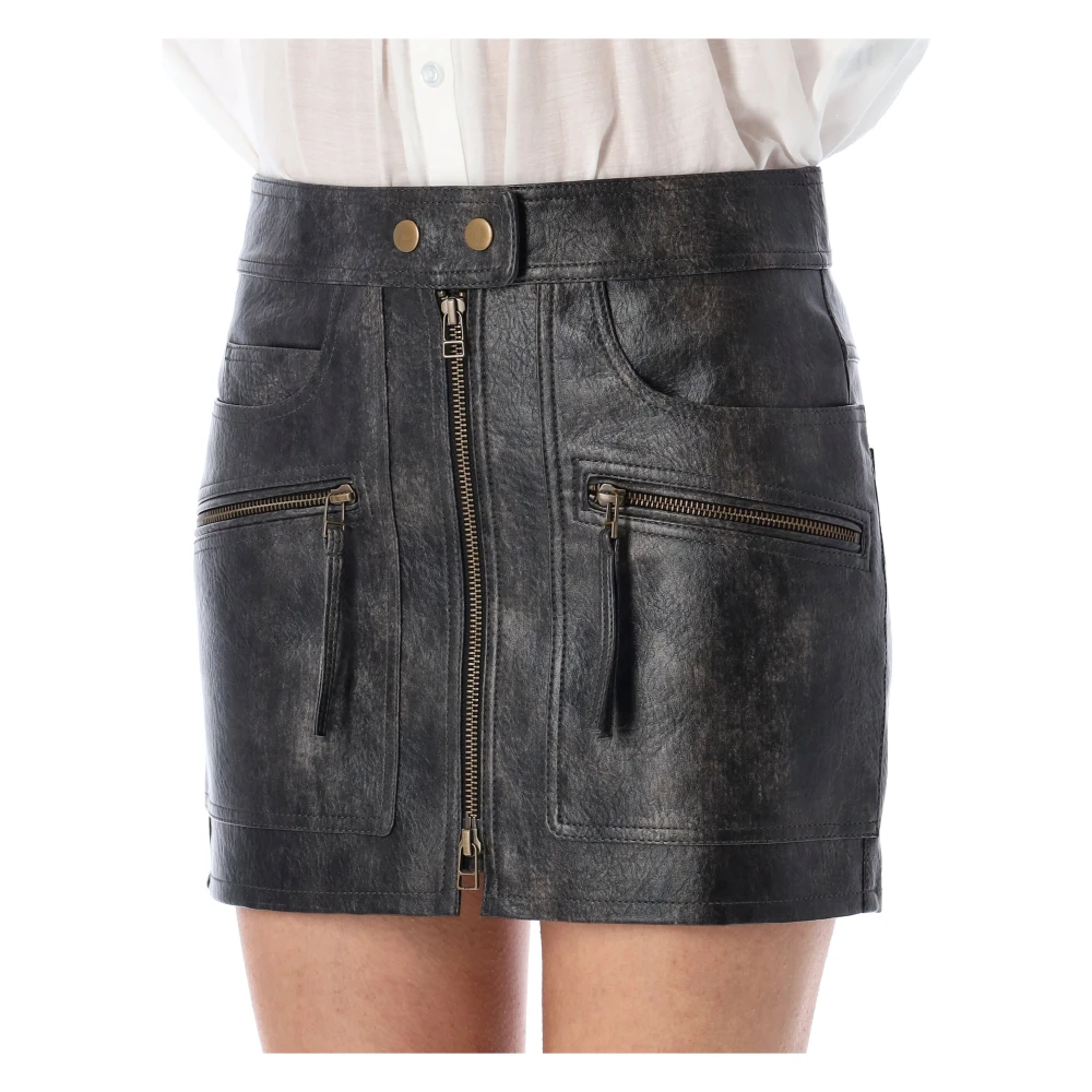 Isabel Marant Étoile Vintage Faux Leather Mini Skirt Black Dames