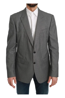 Grå Fantasimönster Slim Fit Blazer