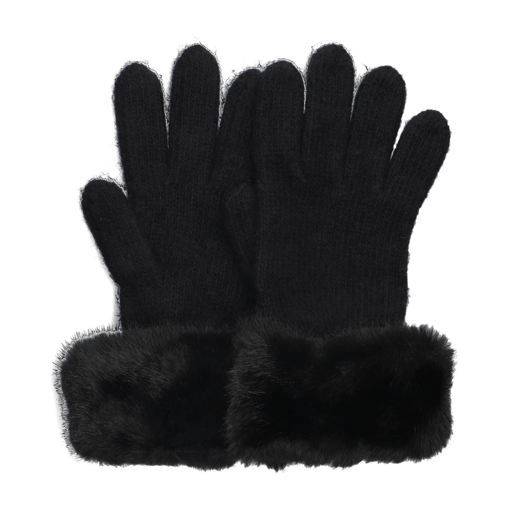 Liu Jo Faux Fur Gebreide Handschoenen Black Dames