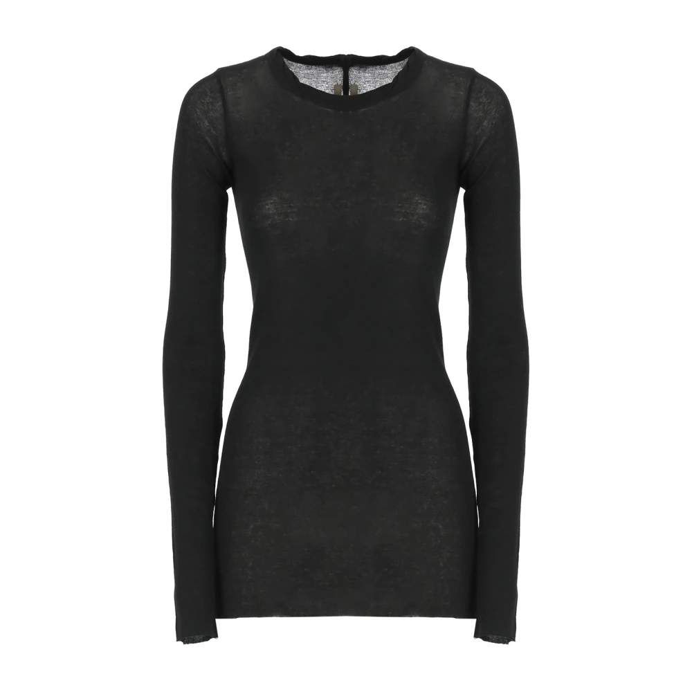 Rick Owens Rib Long Sleeve T-shirt Black Dames