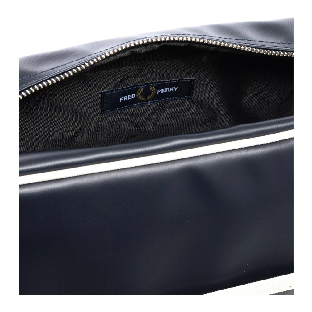 Fred Perry Geborduurde Crossbody Tas met Verstelbare Band Blue Heren