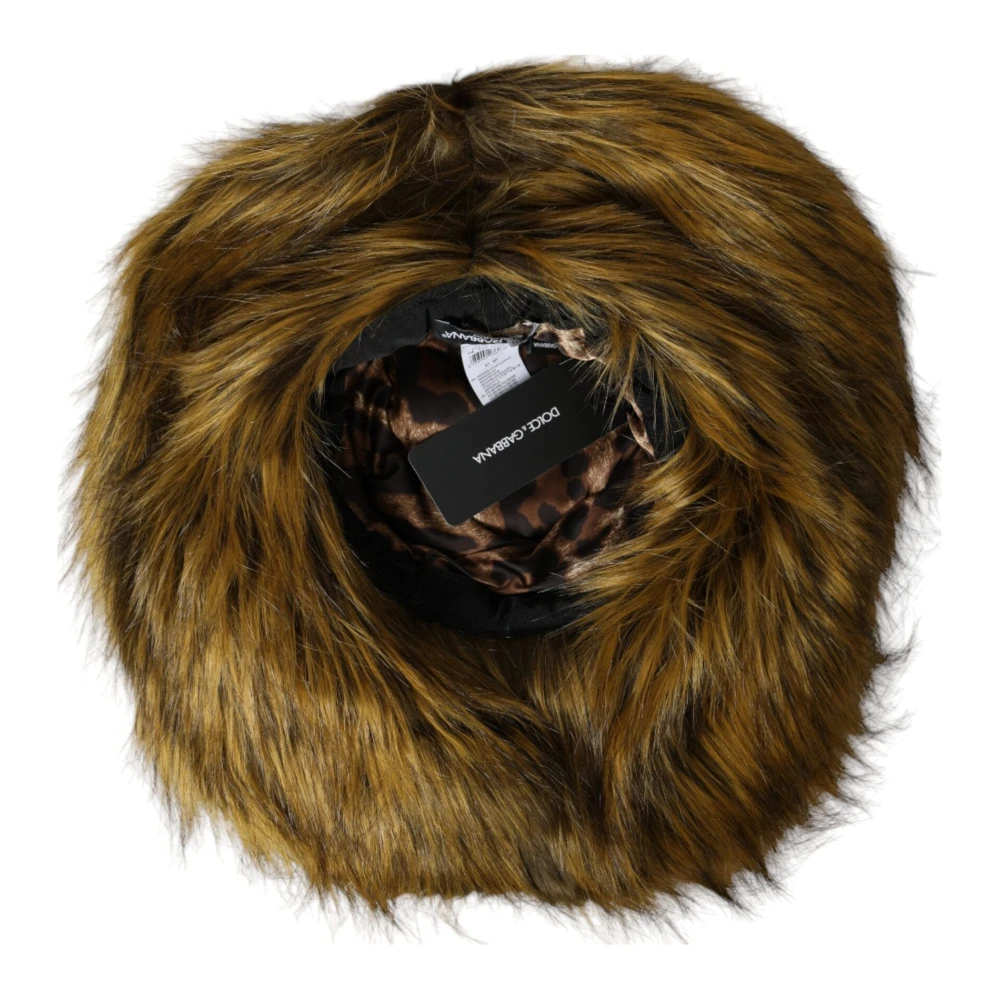 Dolce & Gabbana Bruine Bont Emmer Hoed Brown Unisex