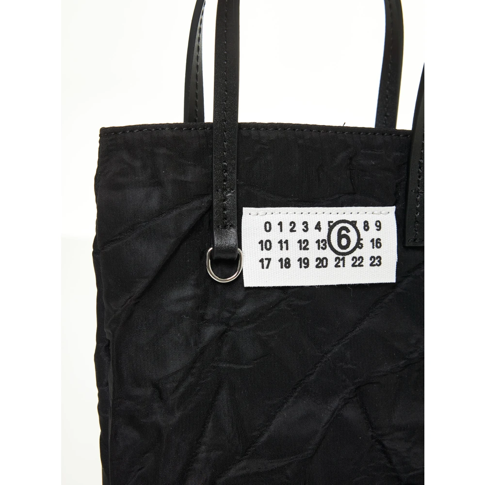 MM6 Maison Margiela Zwarte Mini Tote Tas met Logo Black Dames