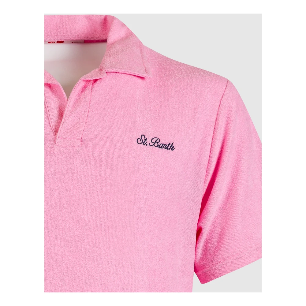 MC2 Saint Barth Roze Terry Polo Shirt Pink Heren