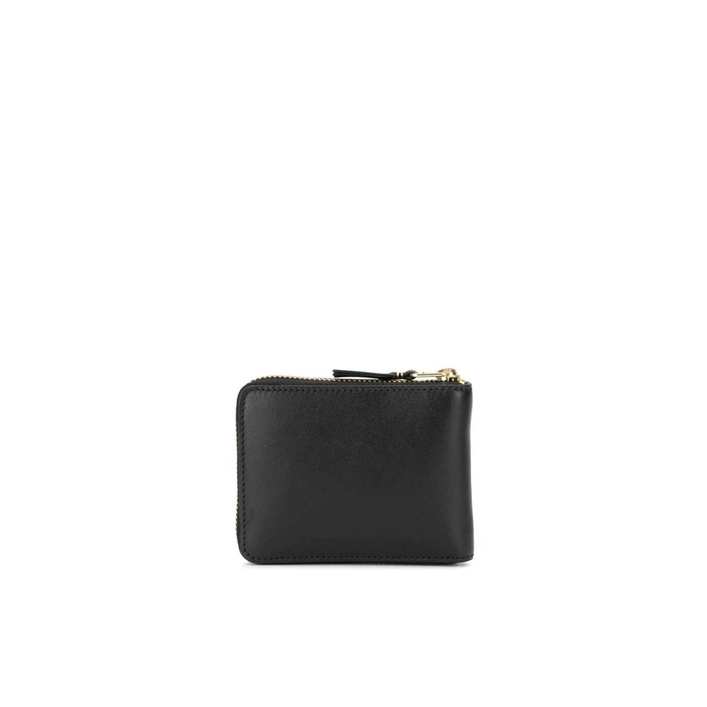 Comme des Garçons Zwarte leren ritsportemonnee met vakken Black Unisex