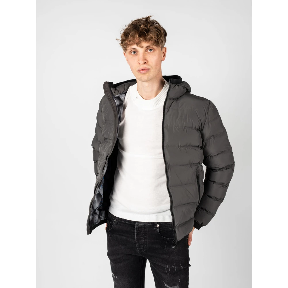 Geox Gewatteerde jas met capuchon Gray Heren