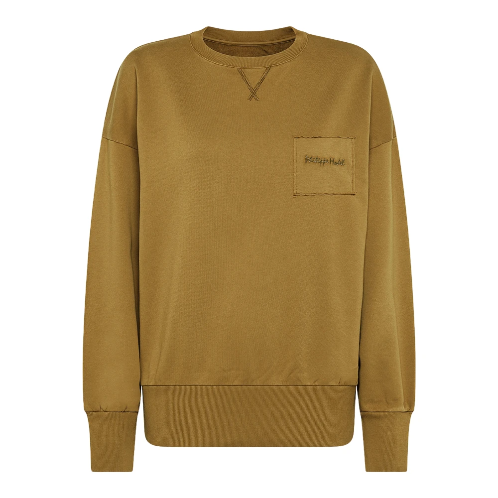 Philippe Model Women's Green Sweatshirts, L, Crew Neck Sweatshirt
