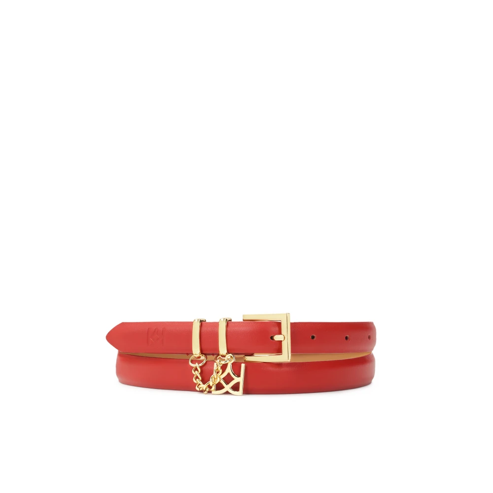 Kazar Rode smalle riem met ketting Red Dames
