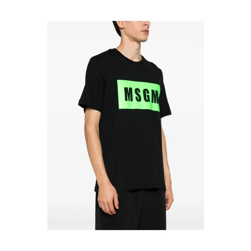 Msgm Logo Print T-shirt Black Heren