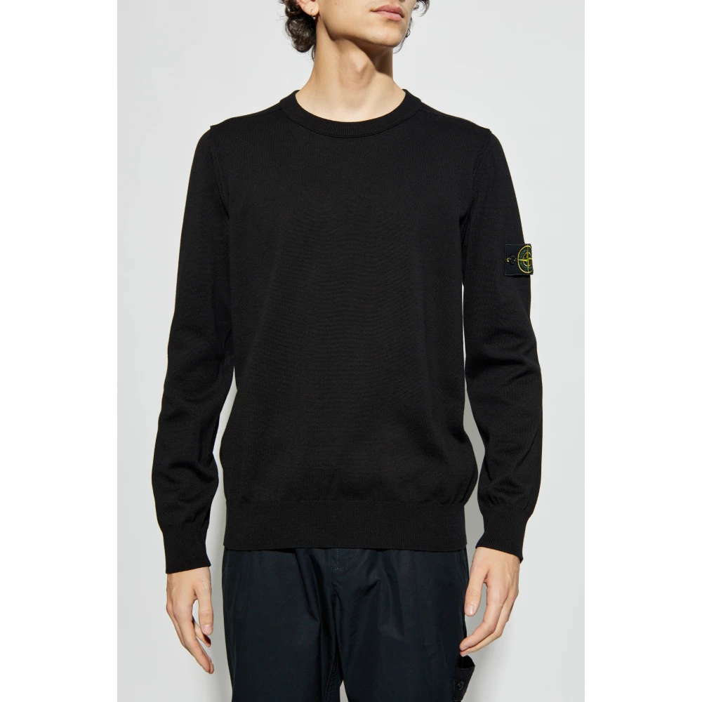 Stone Island Trui met logo Black Heren