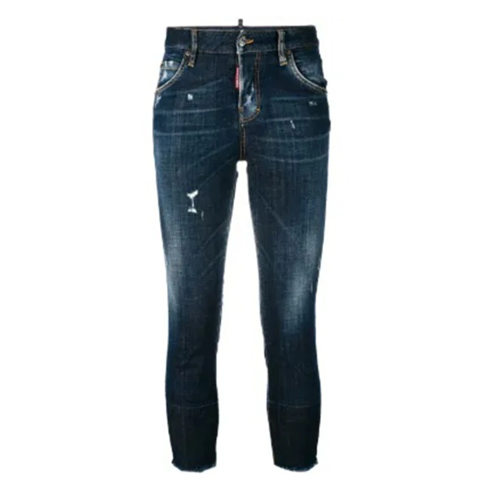 Dsquared2 Women's Blue Slim Fit Jeans, Xl, Classic Denim Jeans For Men