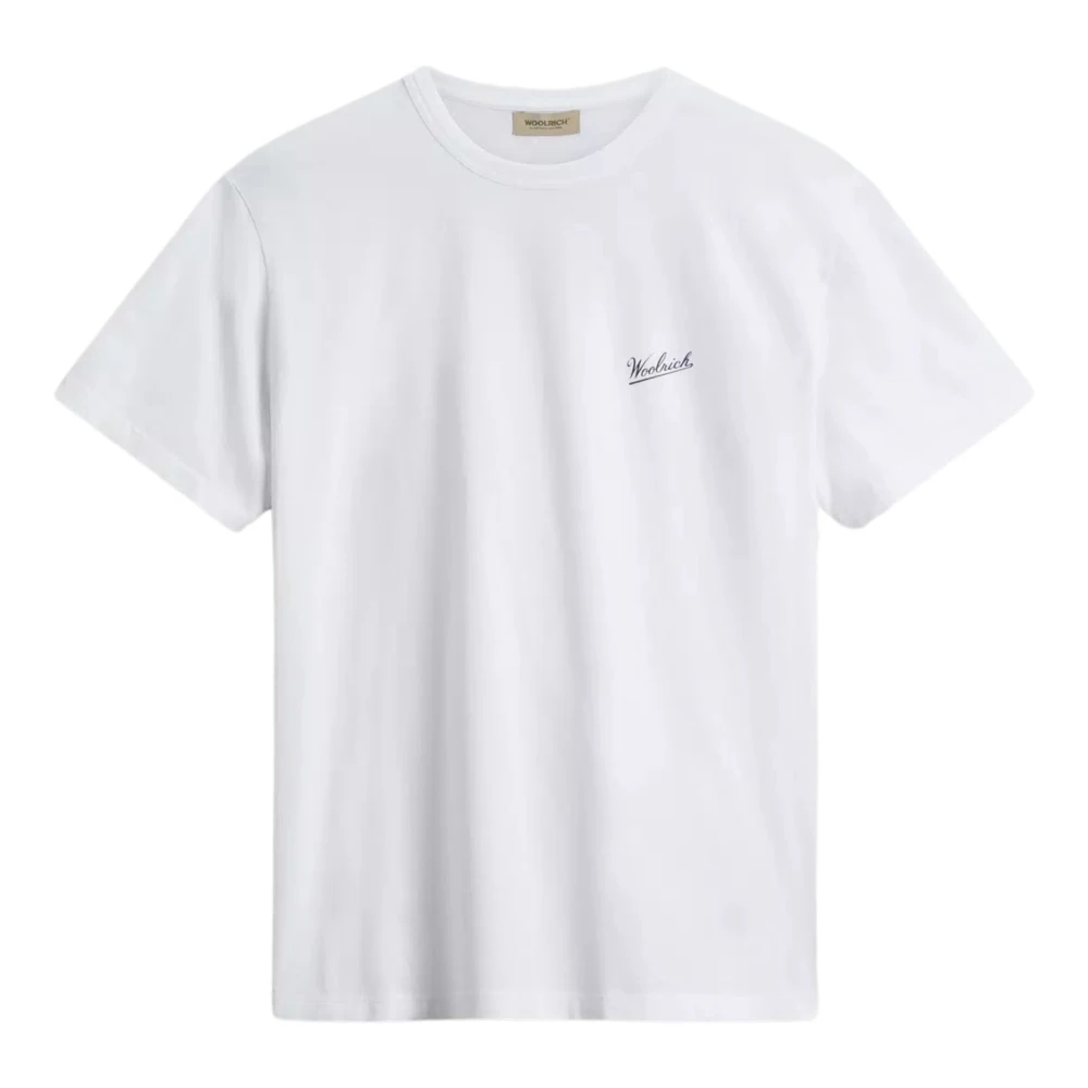 Woolrich Men's White T-Shirts,, Logo T-Shirt In Medium