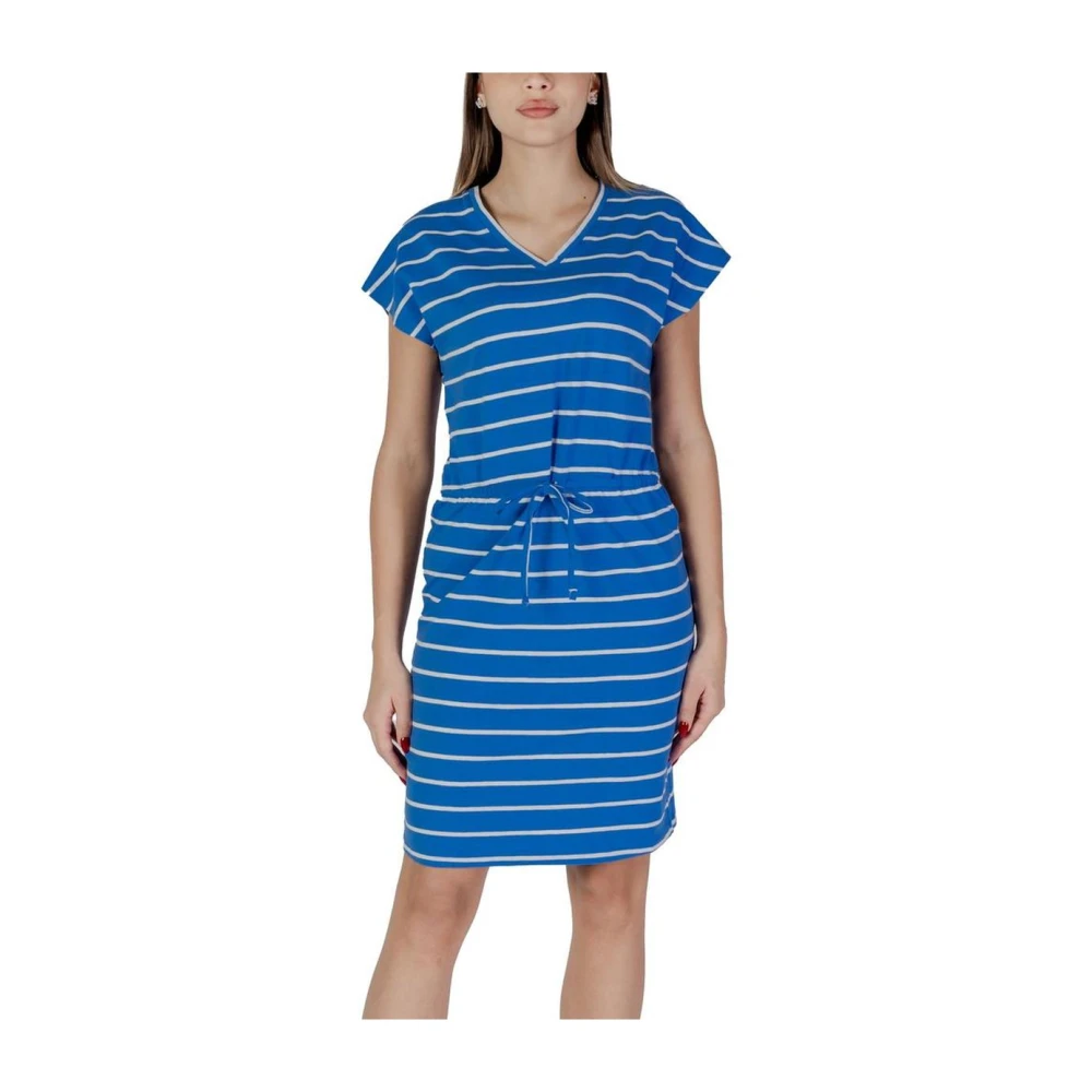 b.Young Blauwe Katoenen Jurk Lente Zomer Collectie Blue Dames