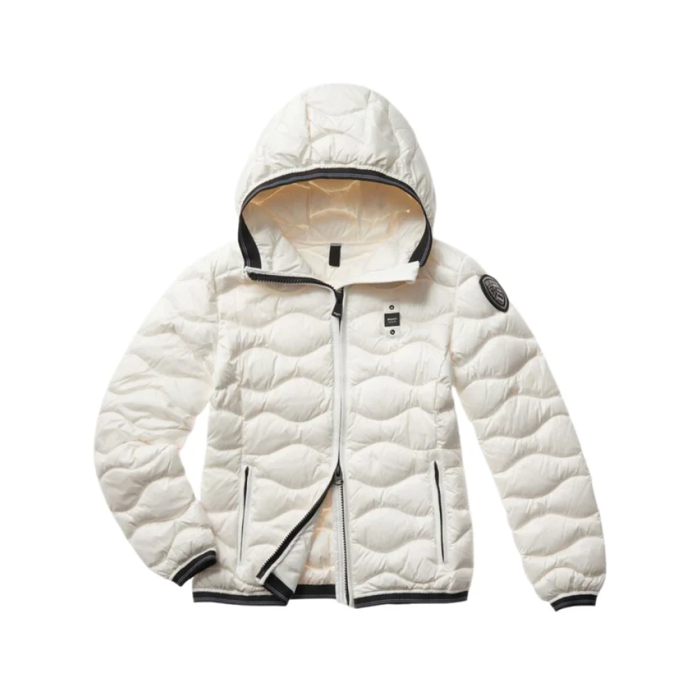 Blauer Witte Camelia Winterjas White Dames