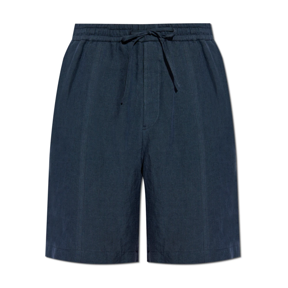 Emporio Armani Linnen shorts Blue Heren