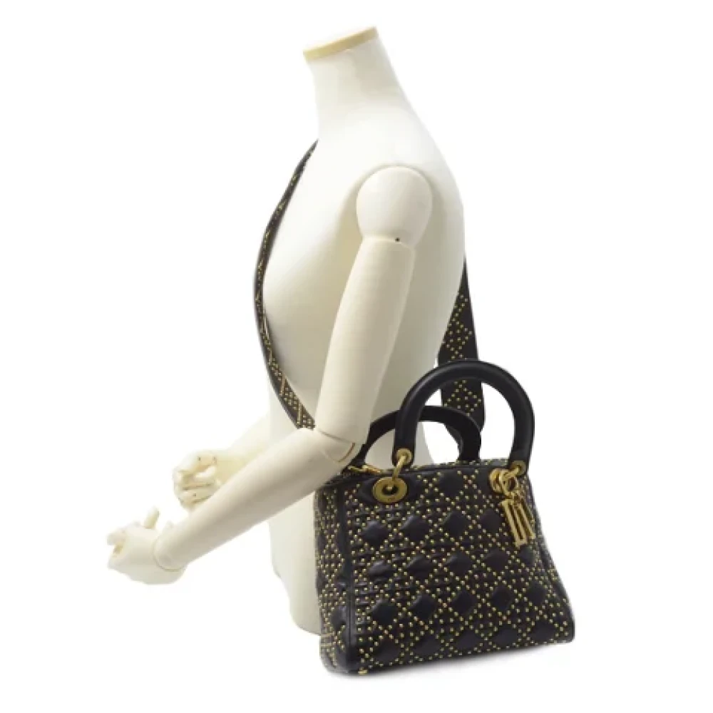 Dior Vintage Pre-owned Leather handbags Black Dames