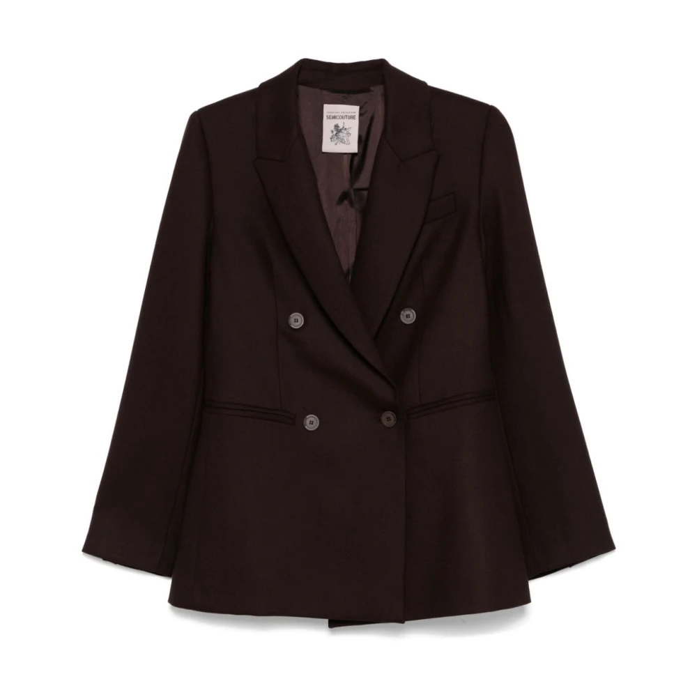 Semicouture Wood Valeria Stijlvolle Modieuze Jurk Brown Dames