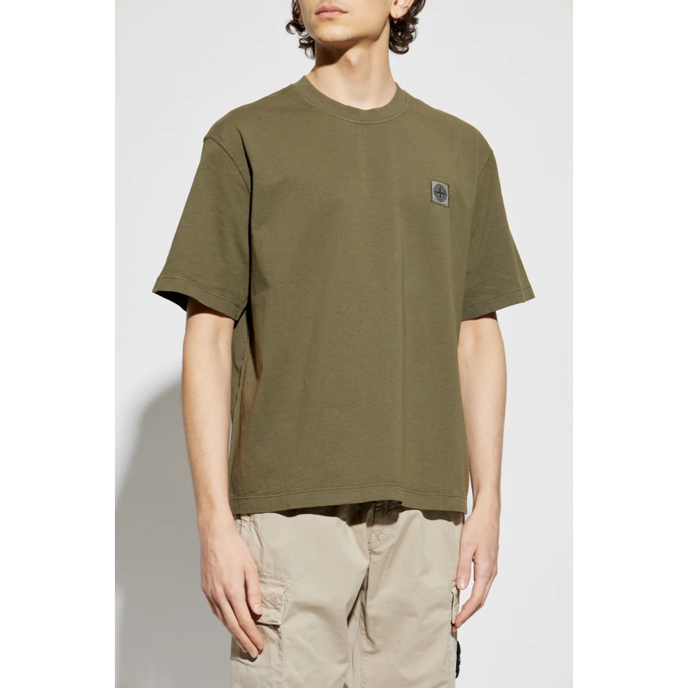 Stone Island T-shirt met logo Green Heren
