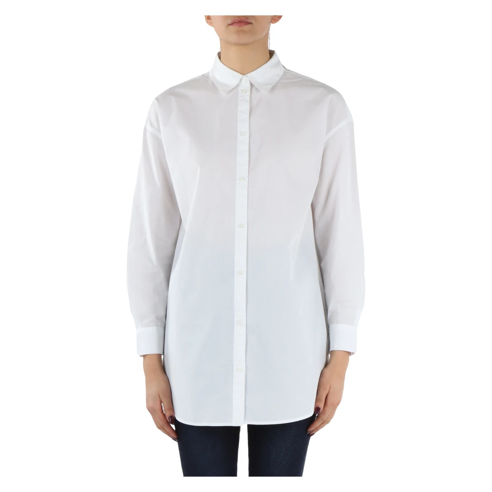 Armani Exchange Oversized Katoenen Shirt White Dames