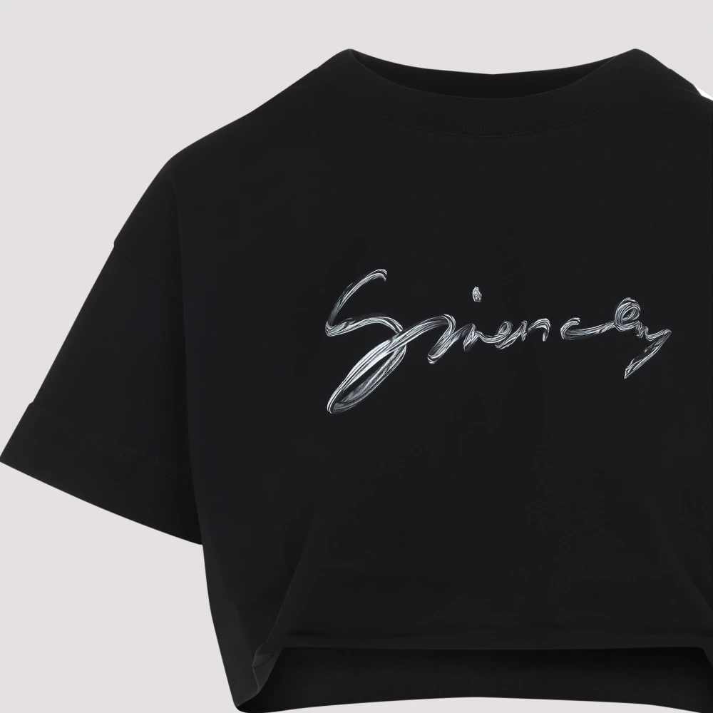 Givenchy Stijlvolle Cropped Tee Black Dames