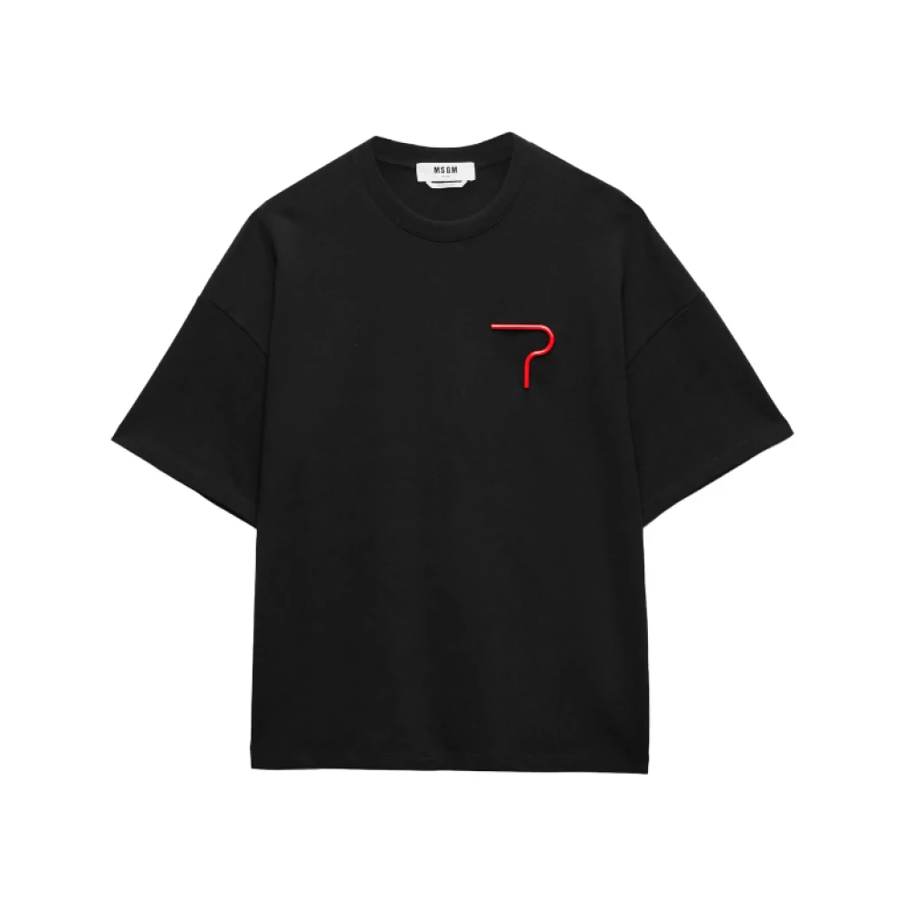 Msgm Zwarte T-shirts en Polos met Golfprint Black Heren