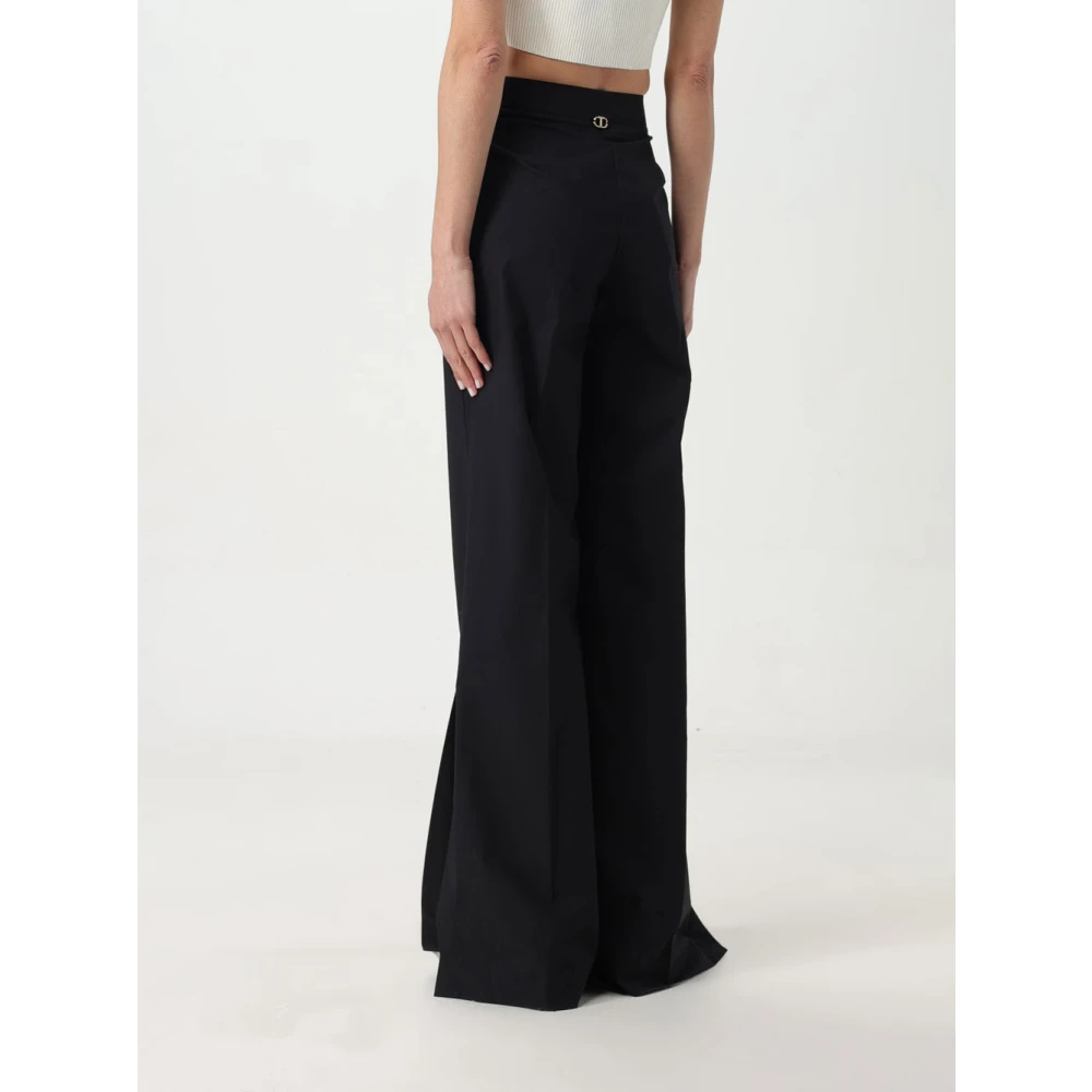 Twinset Zwarte Palazzo Broek Casual-Chic Black Dames
