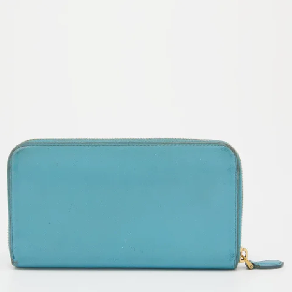 Prada Vintage Pre-owned Leather wallets Blue Dames