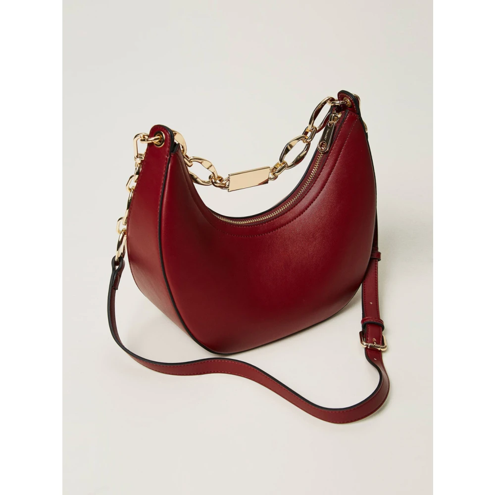 Twinset Rode Hobo Handtas met Kettinghandvat Red Dames