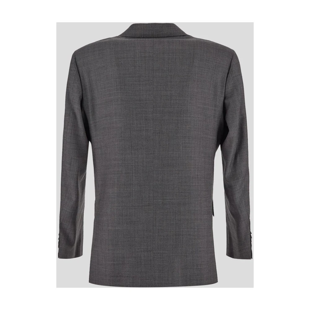 Kiton Double Breasted Suits Gray Heren
