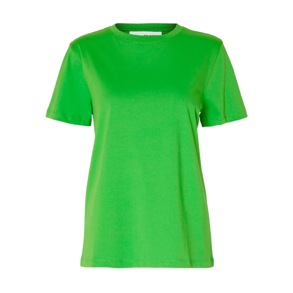 Selected Femme Essentiële O-Hals T-shirt Green Dames