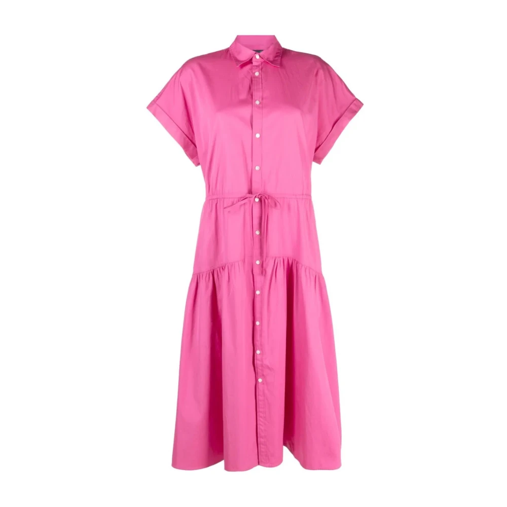 Polo Ralph Lauren Roze Katoenen Midi Jurk Pink Dames