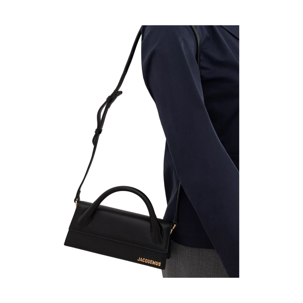 Jacquemus Elegante Zwarte Lederen Handtas Black Dames
