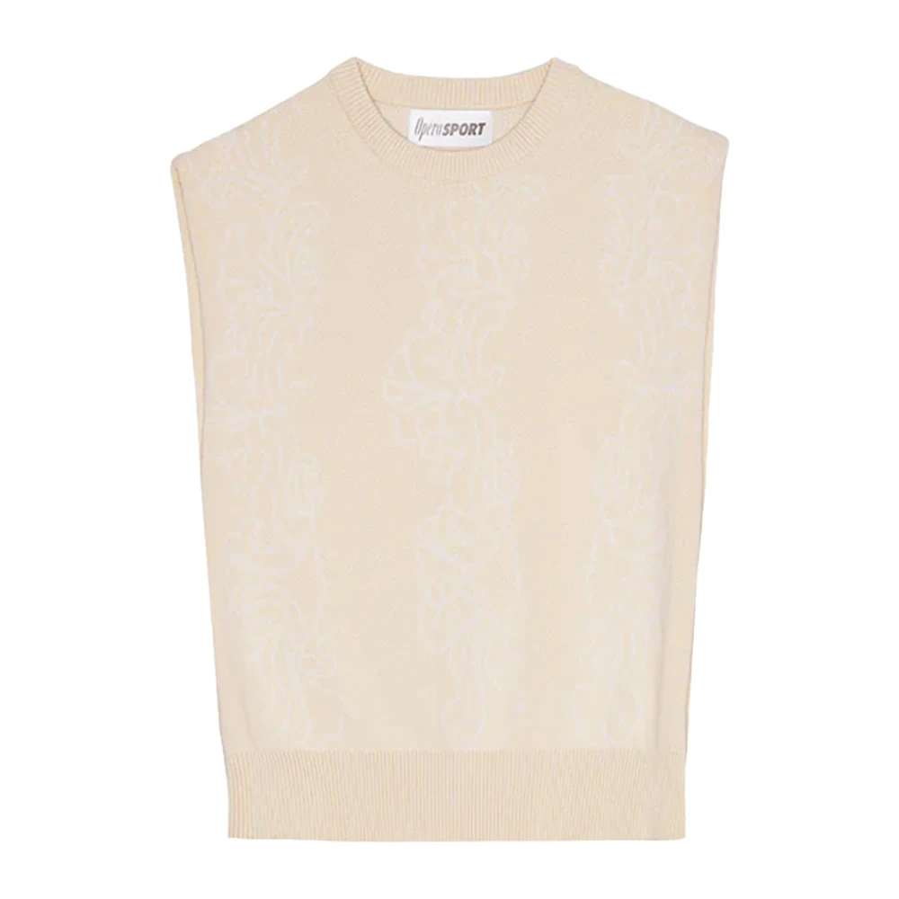 Opéra Sport Elegante Gestructureerde Off-White Vest Beige Dames