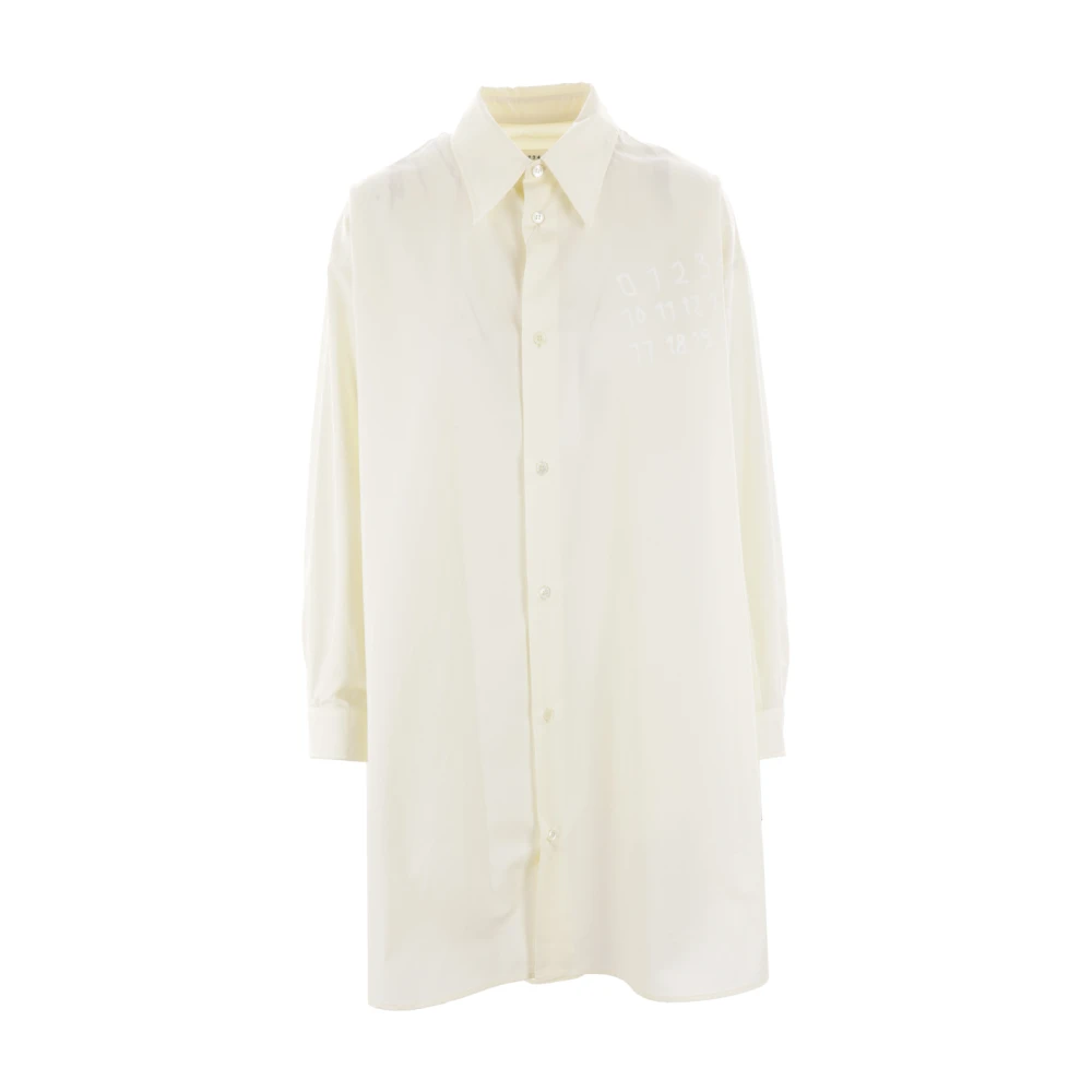 MM6 Maison Margiela Oversized Shirt Dress White Dames