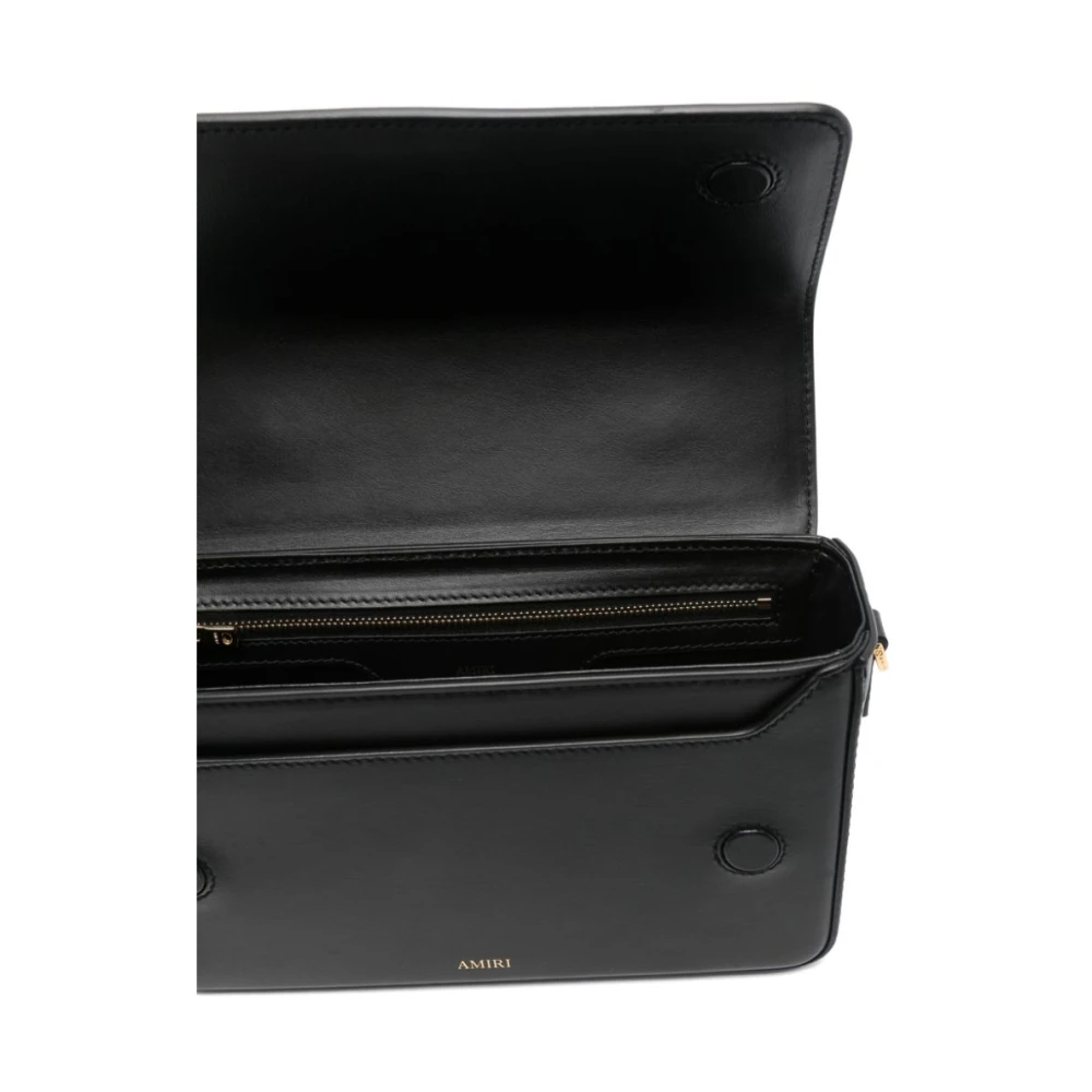 Amiri Zwarte leren schoudertas Black Dames