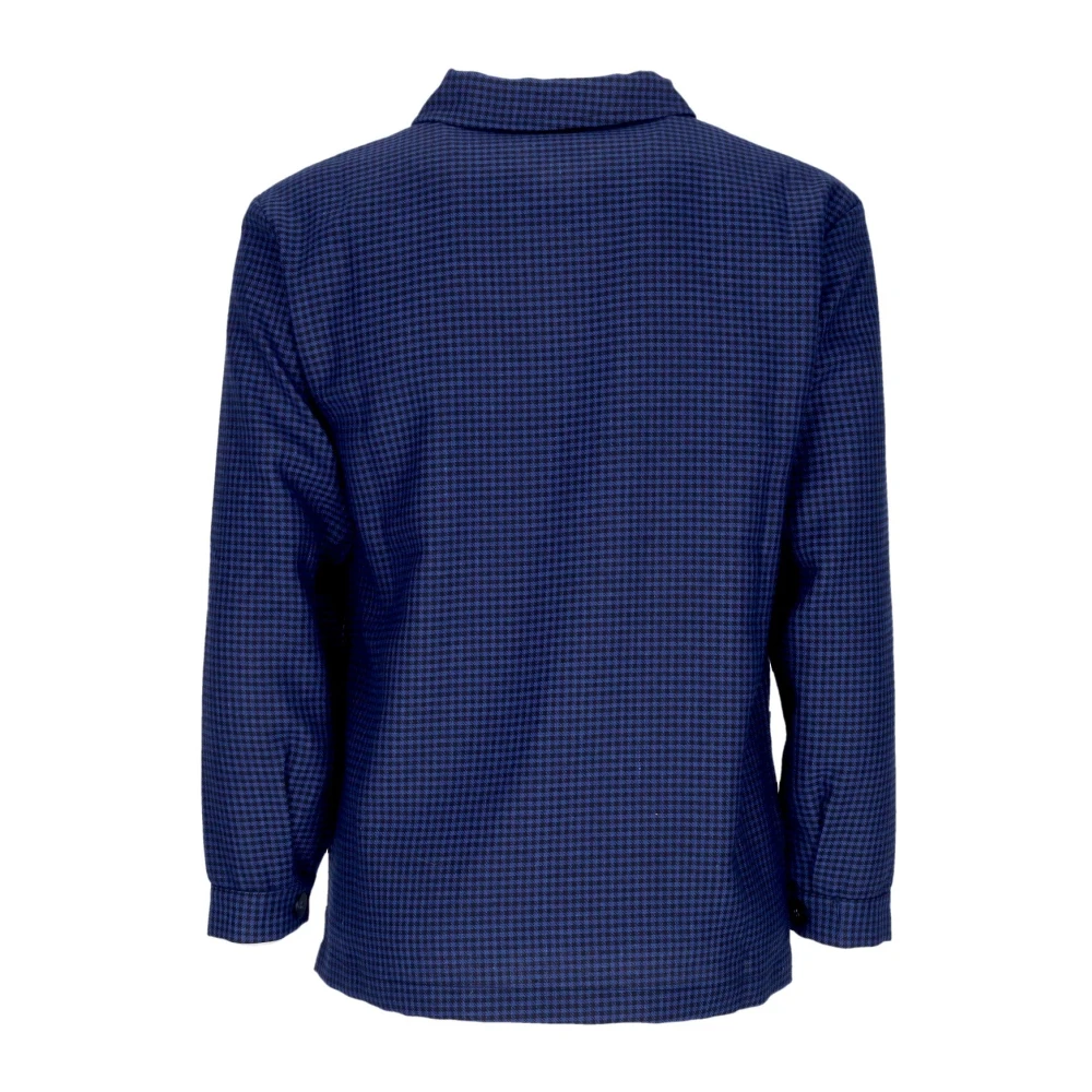 Usual Anorak Shirt Blauw Zwart met Halve Rits Blue Heren