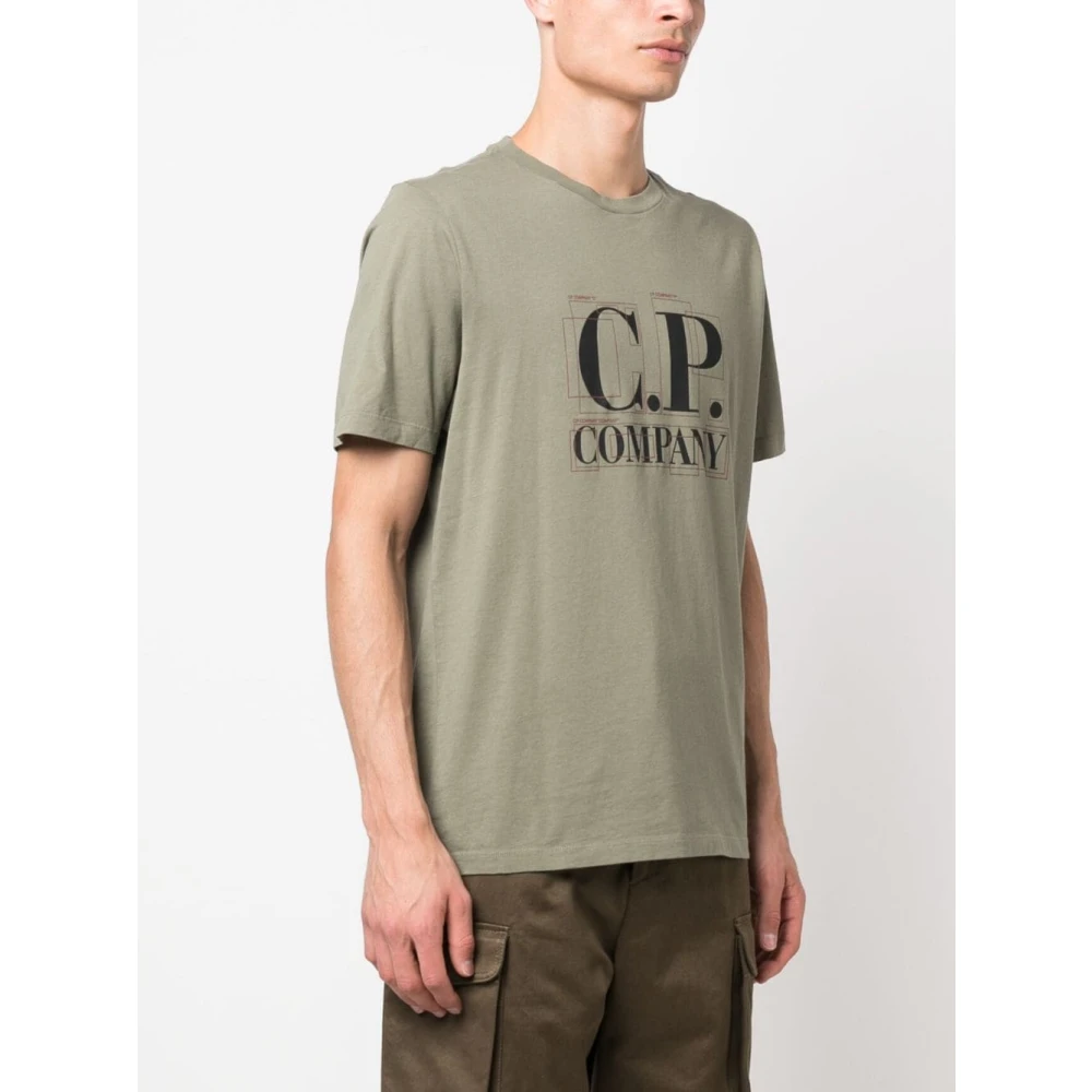 C.P. Company Logo Print Heren T-shirt Green Heren