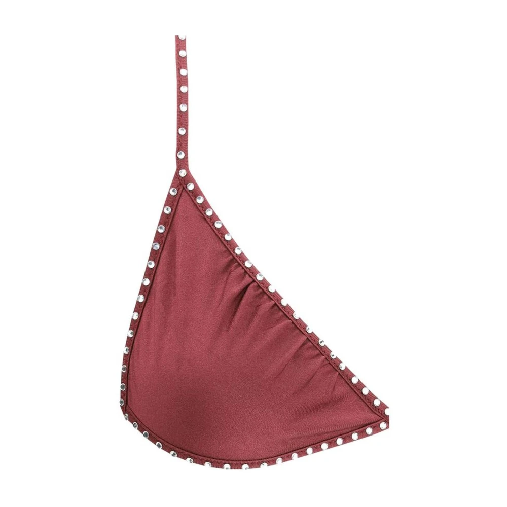 Oseree Sprankelende Rhinestone Bikini Set Red Dames
