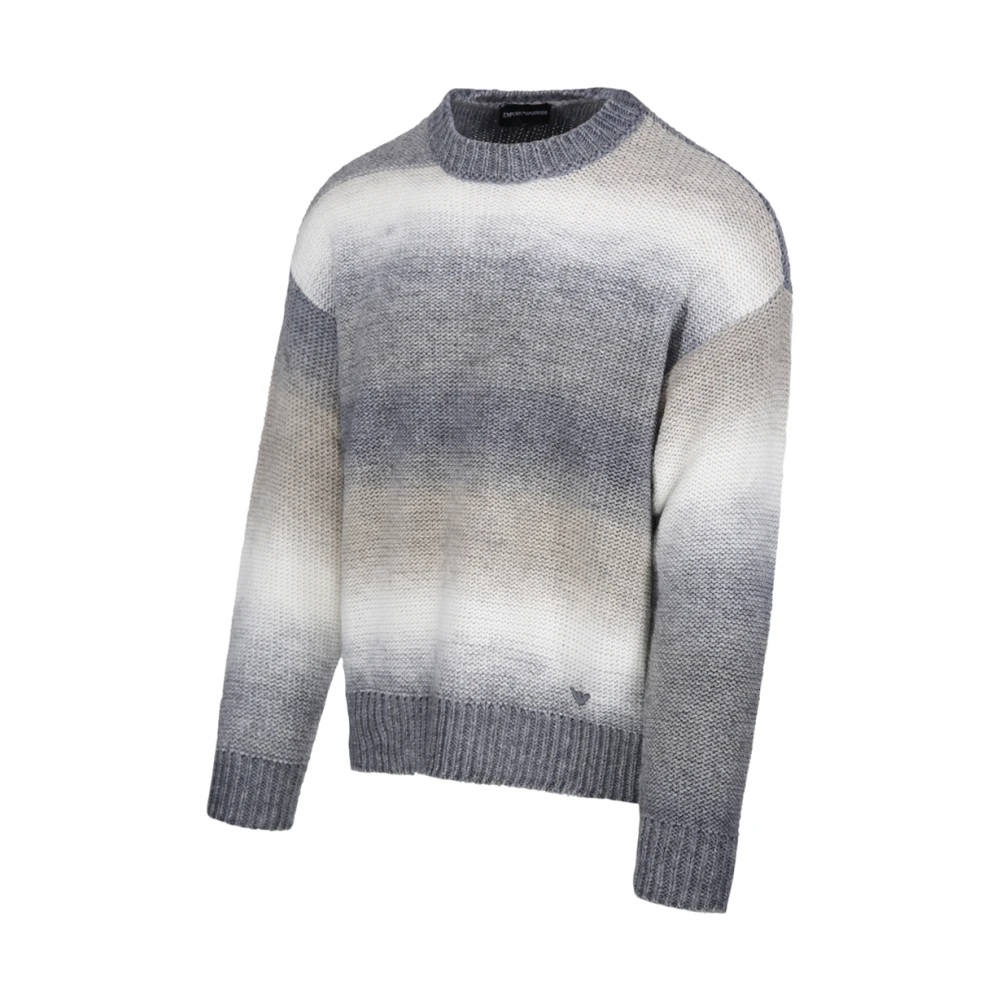 Emporio Armani Melange Ronde Hals Pullover Gray Heren