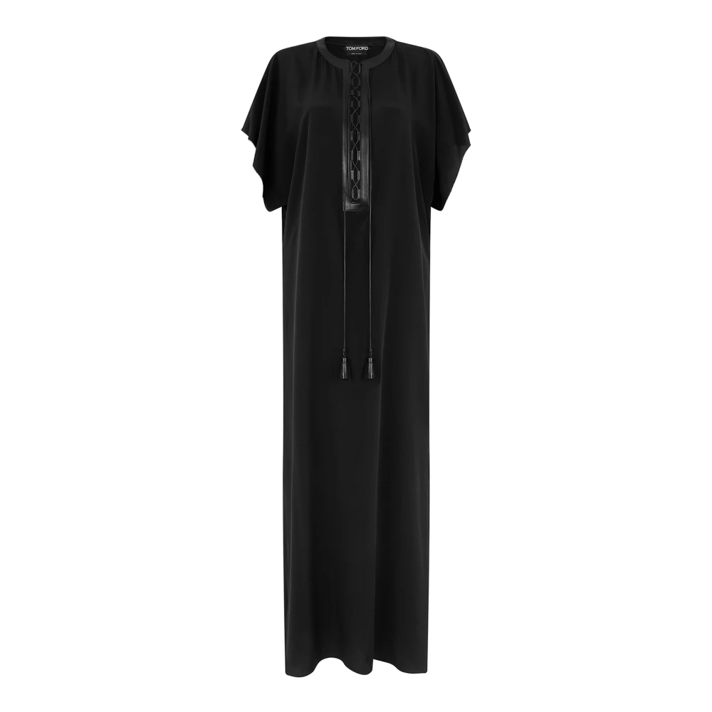 Tom Ford Svart Siden Kimono Ärm Blus Black, Dam