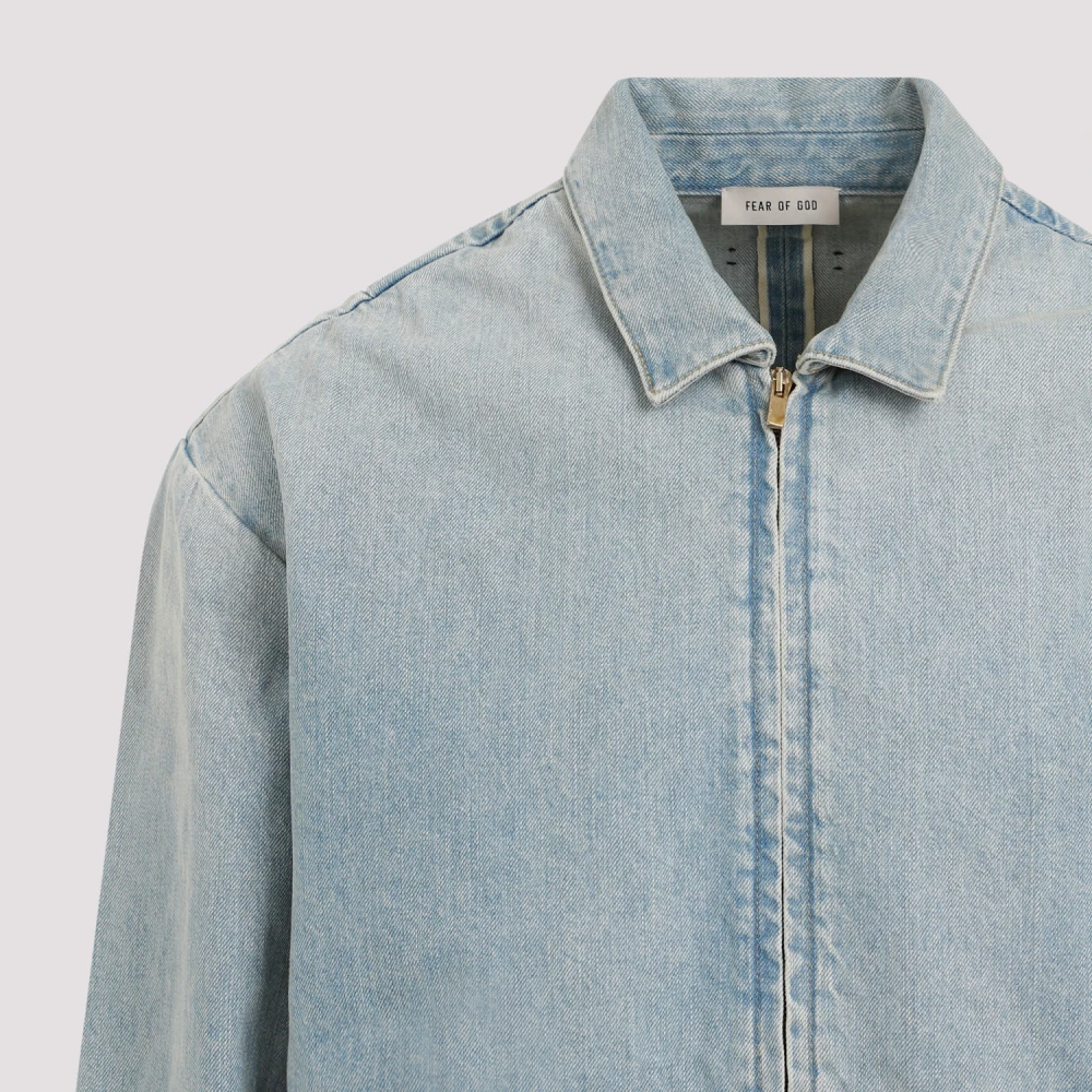 Fear Of God Blauwe Denim Jack Klassieke Stijl Blue Heren