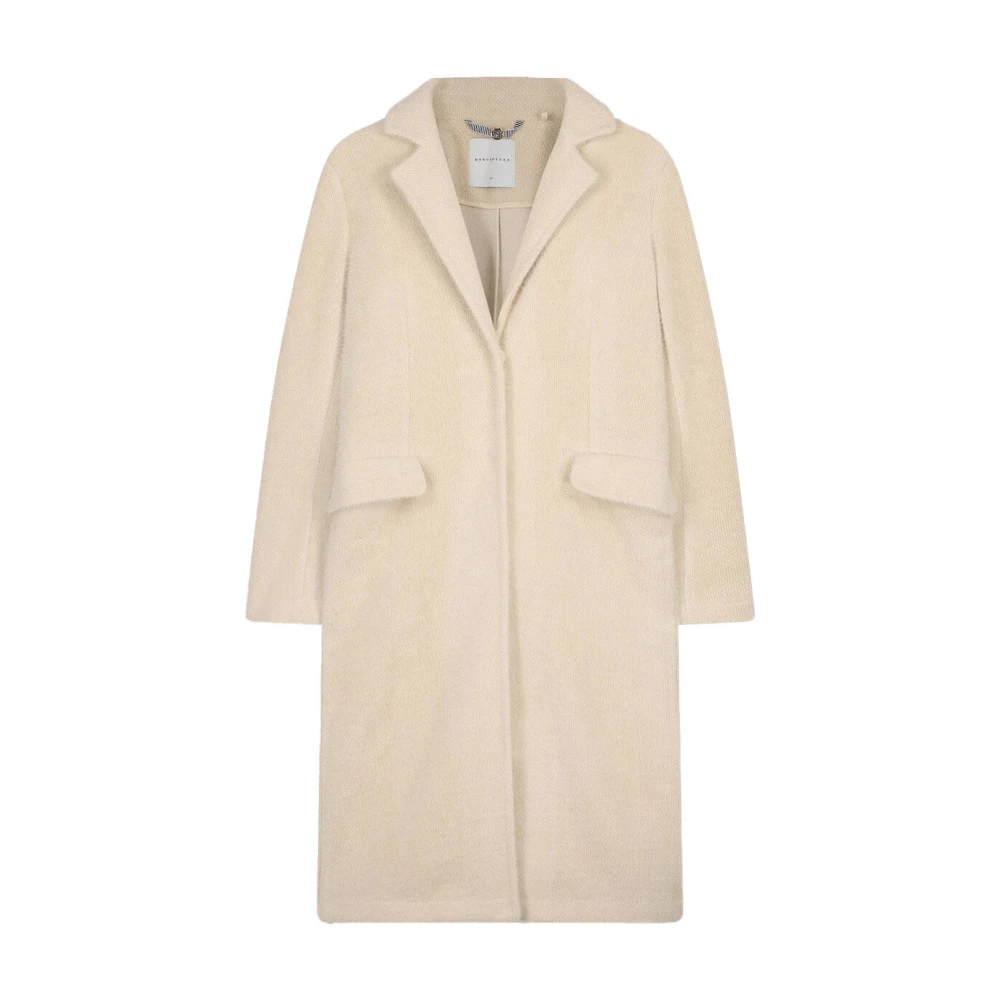Rino&Pelle Lange Single-Breasted Jas Beige Dames