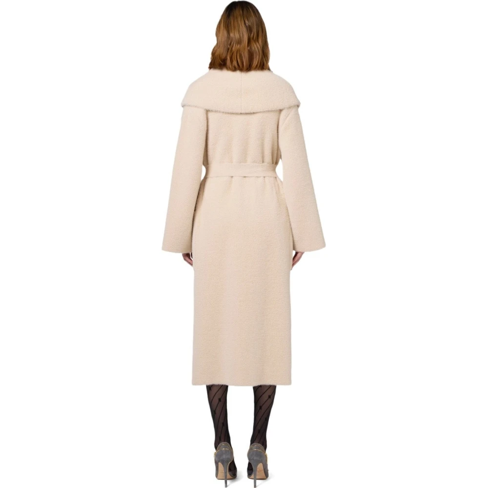 Elisabetta Franchi Roze Faux Fur Ceintuurjas Pink Dames